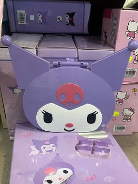 Sanrio Kuromi Purple Face Jewelry Box with Pink Skull Accent